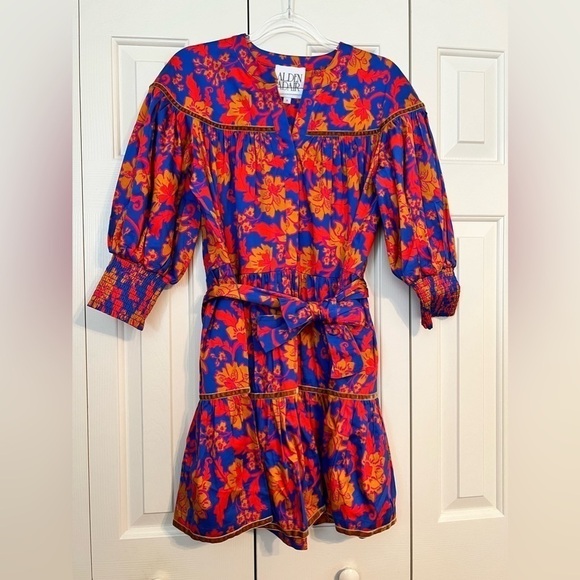 NWT Alden Adair Charlotte Dress in Color- Cobalt Tea Garden- Size Small - Picture 6 of 14